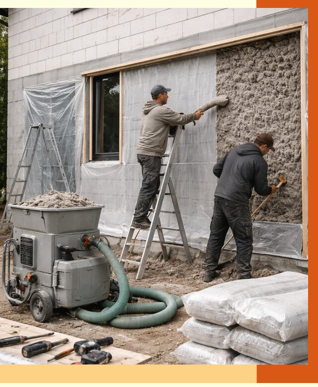 Утепление дома из газобетона эковатой в Владимире от 4669 руб./м2 | ТепломастерВдм